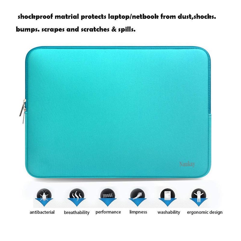 Naukay 15.6 Inch Laptop case Bag Against dust Resistant Neoprene Notebook Computer Pocket Sleeve/Tablet Briefcase Carrying Bag Compatible 15-15.6 Inch HP/Dell/Asus/Acer/Toshiba/Fujitsu-Blue - Image 5